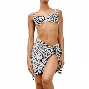 Rails Black & White Zebra Print Swim Sarong